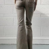 Vintage úzké cargo kalhoty s nízkým pasem a střihem bootcut