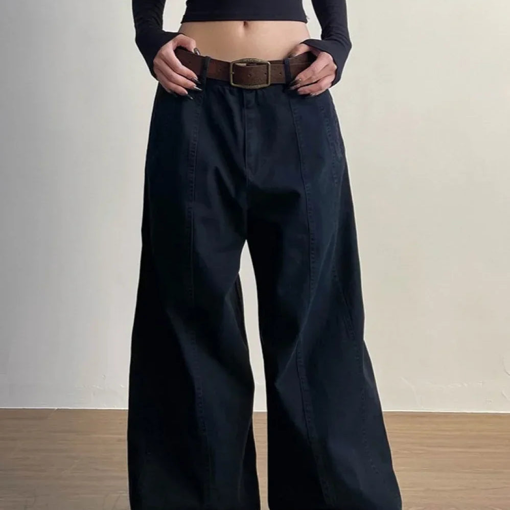 Strukturované cargo kalhoty se širokými nohavicemi