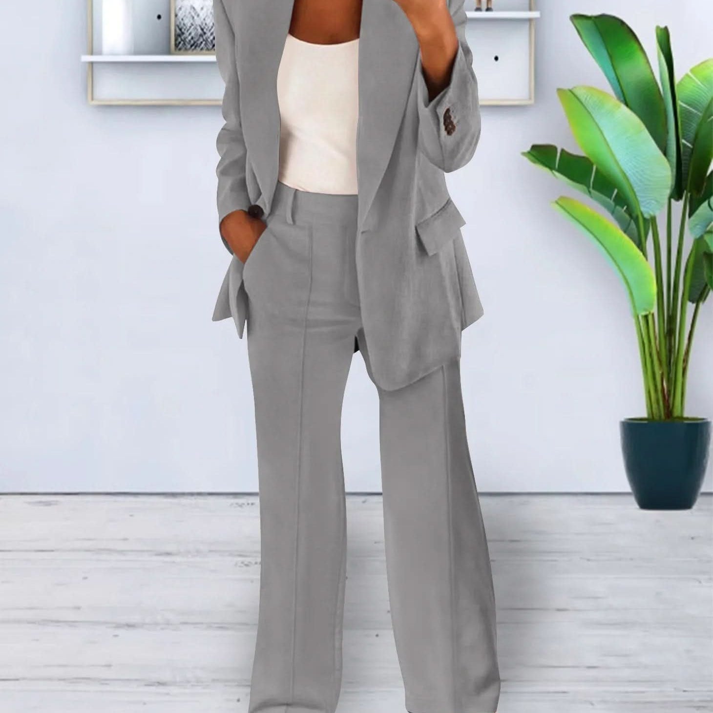 Dámský kalhotový kostým - Slim Fit - Elegantní látka - Šik a všestranný outfit