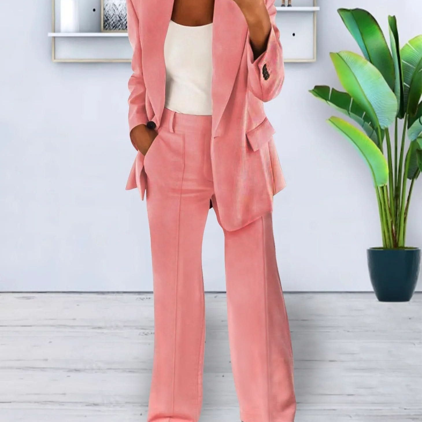 Dámský kalhotový kostým - Slim Fit - Elegantní látka - Šik a všestranný outfit