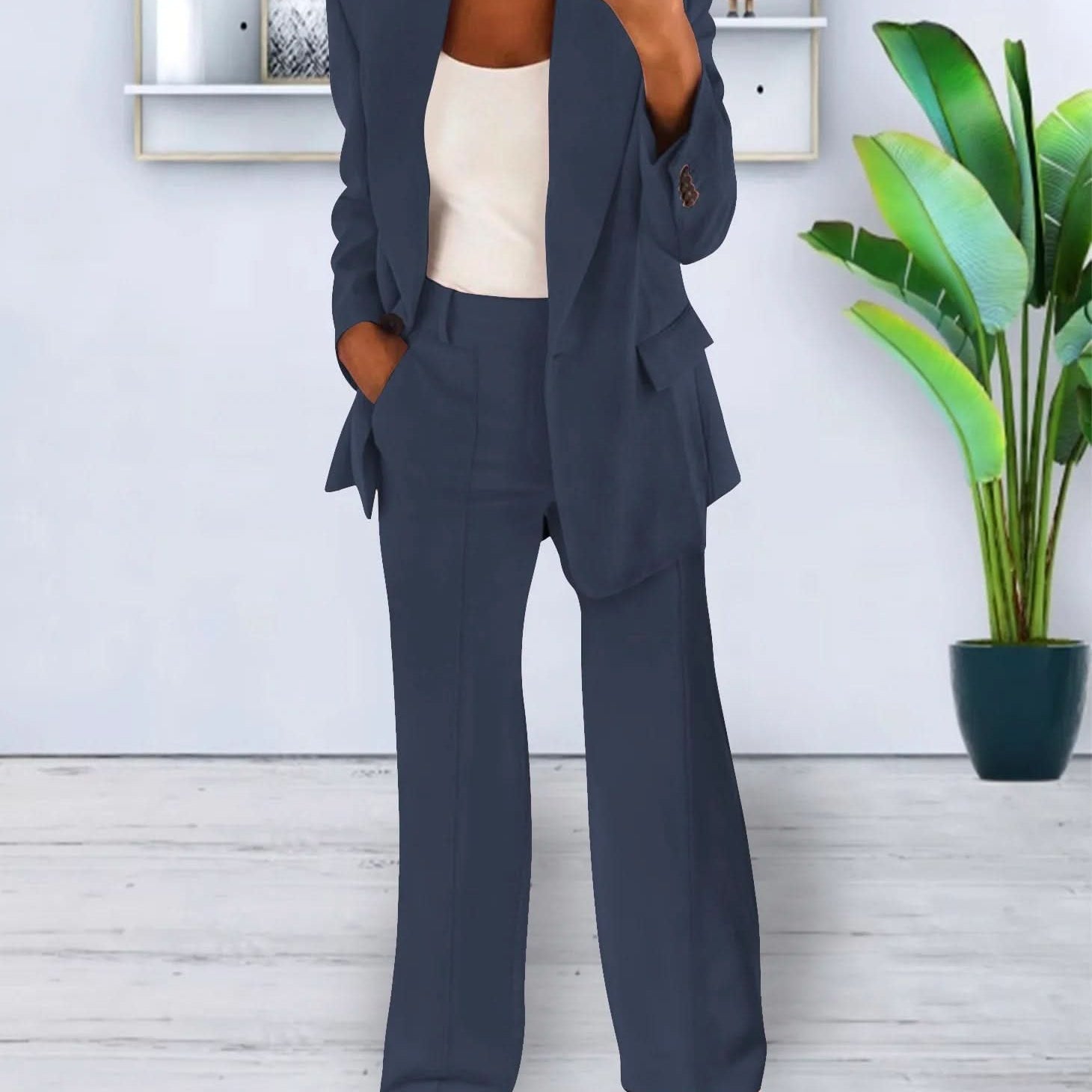 Dámský kalhotový kostým - Slim Fit - Elegantní látka - Šik a všestranný outfit