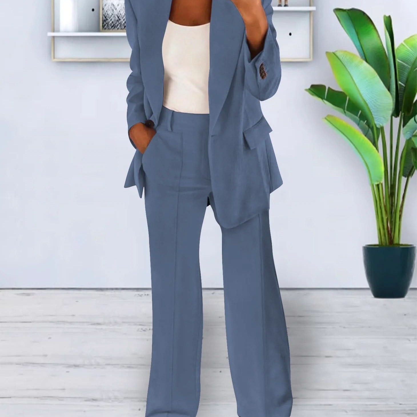 Dámský kalhotový kostým - Slim Fit - Elegantní látka - Šik a všestranný outfit